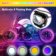 Auto Pearl Spot LED Work Light 12V-20W White/White-Yellow/Yellow High Beam and Multi Flicker mode Red/Blue Fog light, Off-Road Vehicles compatible with All Bikes and Cars