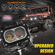 Auto Pearl Motorcycle 2-Lens Driving Lights White LED Spot light 35W White Color Fog Lights compatible with All Bike and Car