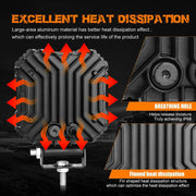 Auto Pearl Square 4-Led DRL Car Off-Road Vehicle Light Auxiliary White-Yellow Lighting 12V-24W (Pack of 1)