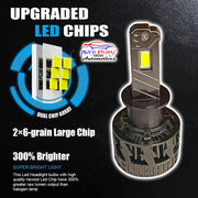 Auto Pearl H3 LED Headlight Bulb for Car 220W 14000LM 6000K (White Light LED Headlight Bulb) compatible with All Car (Pack of 2)