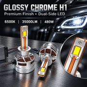 Auto Pearl H1-6500K 480W (240W Each), 36000LM LED Headlight Bulb with rear cooling Fan for Car (Cool White Light LED Headlight Bulb)