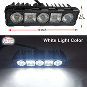Auto Pearl 6 Inch Auxiliary 6Led Light Bar White, Yellow and Yellow Blinking 12V-30W, Mode, Work Spot Lights compatible with All Bike and Car (Pack of 2)