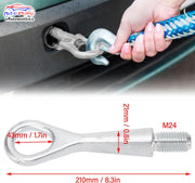 Auto Pearl Trailer Ring Eye, Front Bumper Towing Hook Forged Steel Tow Eye Ring Hook, Hitch Tow Ring Hook compatible with All Car Vibe (Pack of 1)