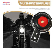 Auto Pearl 12V 110dB 3A Motorcycle Loud Tone Sound Loud Horn Fits Moped Scooter Electric Bike Black-Red with wiring compatible with All Bike (Pack of 2)