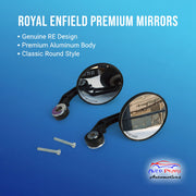 Auto Pearl Rear View Mirrors Handle Bar End Round View Mirrors for Hunter 350, Meteor 350, Classic 350, Super Meteor 650, Shotgun 650, GT 650, Interceptor 650, Himalayan 650, Guerrilla 650 (Pack of 2)