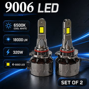 Auto Pearl 9006-6500K 320W (160W Each), 18000LM LED Headlight Bulb with rear cooling Fan for Car (Cool White Light LED Headlight Bulb)