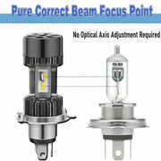 Auto Pearl Durable H4 3200LM CSP LED Hi / Lo Beam LED Motorcycle Headlight Bulb DC 12V-35W with cooling fan compatible with All Bike (Pack of 1)