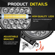 Auto Pearl 4 inch Round 34Led Auxiliary 12V-30W, Amber DRL Spot Light, White and Yellow Color, Off Road Light compatible with All Bike and Car (Pack of 2)