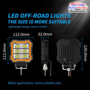 Auto Pearl Square 6-Led 12V-30W, DRL Fog light, Off-Road Vehicle Light Auxiliary White-Yellow Lighting 12V-30W Driving Work Light compatible with All Bike and Car