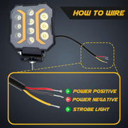 Auto Pearl Square 10Led DRL Fog light, Off-Road Vehicle Light Auxiliary White-Yellow Lighting 12V-28W Driving Work Light compatible with All Bike and Car