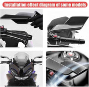 Motorcycle Black Flip Mirrors Set Adjustable Rotating Rear View Mirror Stealth Wind Wing Side for All Bike (Pack of 2)