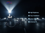 Auto Pearl H4 55W CSP LED Motorcycle Headlight Bulb, Single Lens White Hi/Low Beam, DC 12V 6000K, Compatible with All Car (Pack of 2)