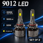 Auto Pearl 9012-6500K 320W (160W Each), 18000LM LED Headlight Bulb with rear cooling Fan for Car (Cool White Light LED Headlight Bulb)