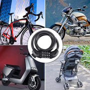 Multipurpose 4 Digit Security Resettable Combination Coiling Bike Cable Lock Anti-Theft Protection Bicycle Number Locks Compatible with Bike/Scooty (Orange)