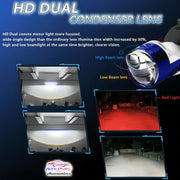 Auto Pearl H4 LED Projector Lens Motorcycle Headlight Bulbs 12V-55W  Bulb H4 CSP Chip High/Low Beam, Canbus Turbo, 6500K White and Red Light compatible with All Bike (Pack of 1)