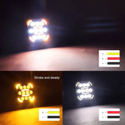 Auto Pearl Square 10-Led DRL Motorcycle Off-Road Vehicle Light Auxiliary White & Yellow 12V-24W (Pack of 1)