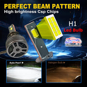 Auto Pearl H1 LED Headlight Bulb for Car 280W 18000LM 6000K (White Light LED Headlight Bulb) compatible with All Car (Pack of 2)