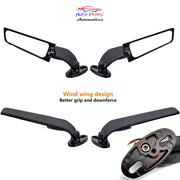 Auto Pearl Motorcycle Rear View Mirrors with LED Turn Signal Light Stealth Mirror Compatible with K-awasaki Ninja 500 650 Ninja 400 300 ZX6R, H-onda CBR300R CBR500R CBR600RR, S-uzuki GSXR 600 750 1000