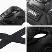 Protective Half Elbow Guard, Knee Guard and Shin Guards compatible with All Bike Black (Pack of 4)