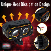 Auto Pearl 12V-24W DRL Amber LED Work Light, Round LED Light Pods Spot Flood Combo Lights Driving Work Fog Lights compatible with All Bikes and Cars