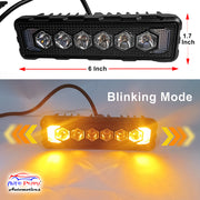 Auto Pearl 6 Inch 12V-30W, Auxiliary 20Led Light Bar White, White Foglight Work Spot Lights compatible with All Bike and Car (Pack of 2)