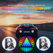 AUTO PEARL Dynamic RGB LED Brake Lights, Anti-Rear-End Collision Strobe Tail Light, Super Bright Warning Flash Lamp, with Running and Flashing mode compatible with All Cars (Pack of 2)