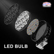 Auto Pearl 4 inch Round 10Led Auxiliary 12V-30W, Amber DRL Spot Light, White and Yellow Color, Off Road Light compatible with All Bike and Car (Pack of 2)