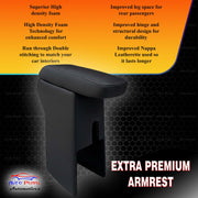 Auto Pearl Premium Car Armrest with Storage Box, High-Density Foam, Nappa Leatherette Black with double Stitching, No Obstruction to Rear Window Buttons, for Nexon (2017-2019)