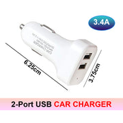 2-Ports Fast Car Charger with 4 in 1 Black Cable, Turbo Charger, Dual USB (Pack of 1)