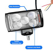 Auto Pearl 5-EYE LED Lens Fog Flashing Light, 12V-15W White, Yellow & Blue-Red Amber Auxiliary Projector Spot Lights compatible with All Bike and Car