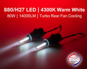 Auto Pearl 880/H27 Bulb Type LED Headlight Bulb 80W 14000LM 4300K Warm White, 4-Side Fog Light 880/881/H27 compatible with All Car (Pack of 2)