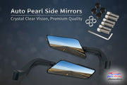 Auto Pearl Motorcycle Mirrors Set Adjustable Rotating Rear View Mirror Stealth Wind Wing Side Mirrors (Pack of 2)
