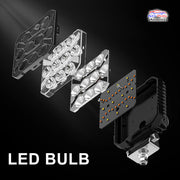 Auto Pearl 6 Inch Auxiliary 16Led Light Bar White, Yellow and Yellow Blinking Mode, Work Spot Lights compatible with All Bike and Car(Pack of 2)