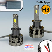 Auto Pearl H3 LED Headlight Bulb for Car 220W 14000LM 6000K (White Light LED Headlight Bulb) compatible with All Car (Pack of 2)