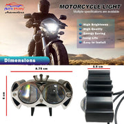 Auto Pearl Motorcycle Double Crown Spotlight Voltage 12-80V and Power 24W Motorcycle fog light Emitting Diode compatible with All Bike