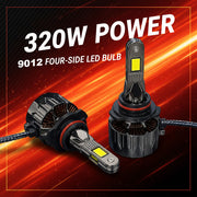 Auto Pearl 9012-6500K 320W (160W Each), 18000LM LED Headlight Bulb with rear cooling Fan for Car (Cool White Light LED Headlight Bulb)