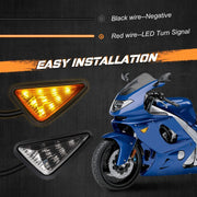 Yellow Side LED Indicator Light Compatible with Universal Bike (Pack of 2)
