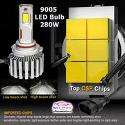 Auto Pearl 9005/HB3 LED Headlight Bulb for Car 280W 18000LM 6000K (White Light LED Headlight Bulb) compatible with All Car (Pack of 2)