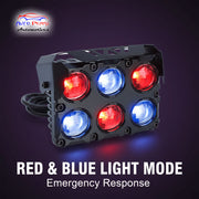 Auto Pearl Motorcycle 6-Lens Driving Lights Flasher Yellow, White with Red-Blue Led light, 30W, 12-80V Auxiliary Lights Compatible with All Bike