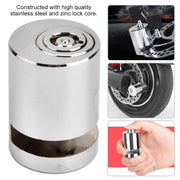 Heavy Duty Stainless Steel Chrome Security Anti-Theft Lock for Motorcycle and Bicycle Disk Brake Safety Lock Compatible with Bike (Chrome)