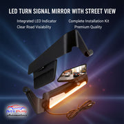 Auto Pearl Motorcycle Black Led DRL Mirrors Set Adjustable Rotating Rear View Flip Mirror Stealth Wind Wing Side Mirror compatible with All BIke (Pack of 2)