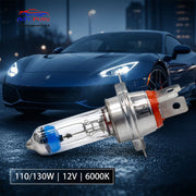 Auto Pearl 100/130W H4 Car Halogen Headlight Bulb, 12V, 5000K Bright Warm White Light, Hi/Low Beam, compatible with All cars (Pack of 2)
