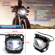 Auto Pearl Spot LED Work Light 12V-20W White/White-Yellow/Yellow High Beam and Multi Flicker mode Red/Blue Fog light, Off-Road Vehicles compatible with All Bikes and Cars