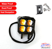 Auto Pearl Square 10-Led DRL Motorcycle Off-Road Vehicle Light Auxiliary White & Yellow 12V-24W (Pack of 1)