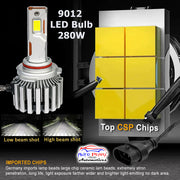 Auto Pearl 9012 LED Headlight Bulb for Car 280W 18000LM 6000K (White Light LED Headlight Bulb) compatible with All Car (Pack of 2)