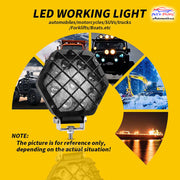 Auto Pearl 9 LED Work Light with Protective Grill, 12V-80V DC Auxiliary Driving Light, Spot Flood Beam Off Road Lamp compatible with All Bike and Car