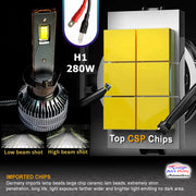 Auto Pearl H1 LED Headlight Bulb for Car 280W 18000LM 6000K (White Light LED Headlight Bulb) compatible with All Car (Pack of 2)