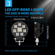 AUTO PEARL Square 4 Inch Auxiliary 44Led White Work Spot Light compatible with All Bike and Car(Pack of 2)