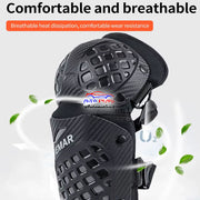 Auto Pearl Motorcycle Knee Pads and Elbow Pads Protective Set for Riding, Cycling and Multi Sports Safety Protection compatible with All Bike (Black, 4 Pcs)