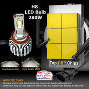 Auto Pearl H8/H9 LED Headlight Bulb for Car 280W 18000LM 6000K (White Light LED Headlight Bulb) compatible with All Car (Pack of 2)